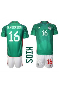 Fotbalové Dres Mexiko Hector Herrera #16 Dětské Domácí Oblečení MS 2022 Krátký Rukáv (+ trenýrky)